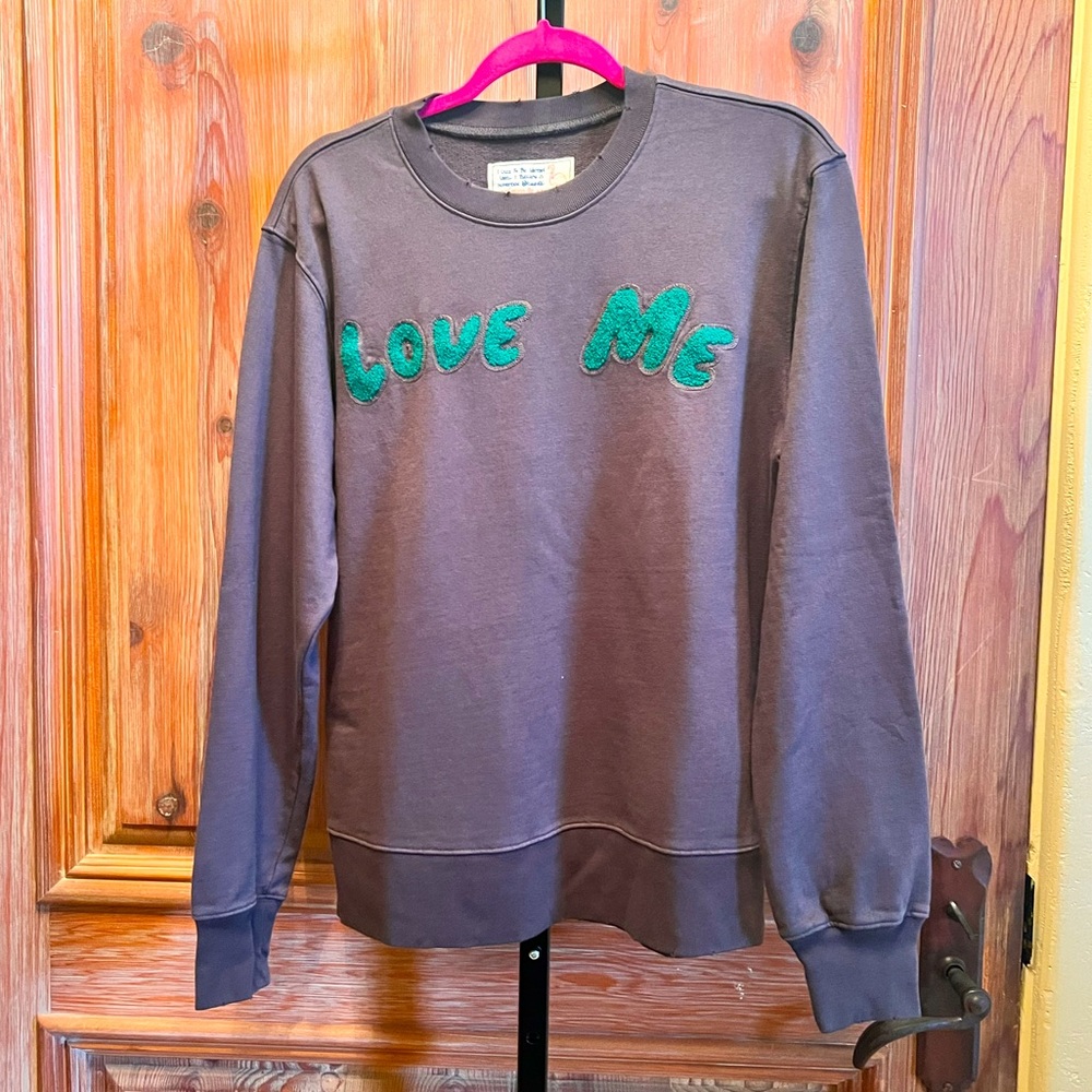 NWT SANDRINE ROSE/FREE PEOPLE “Love Me” Distressed Sweatshirt